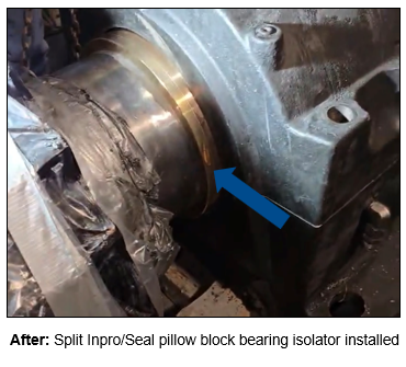 Pillow Block Bearing Isolator Installed