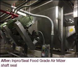 Pancake mixer with installed Air Mizer Food Grade shaft seal